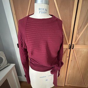 Stretchy Ribbed Top with Tie Waist